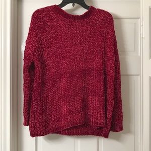Chenille tie back sweater.